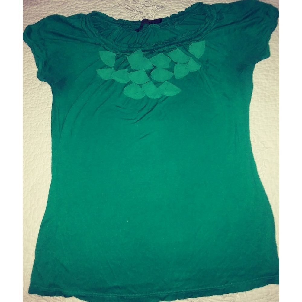 The Limited, XS, Green Top w/Ruffles